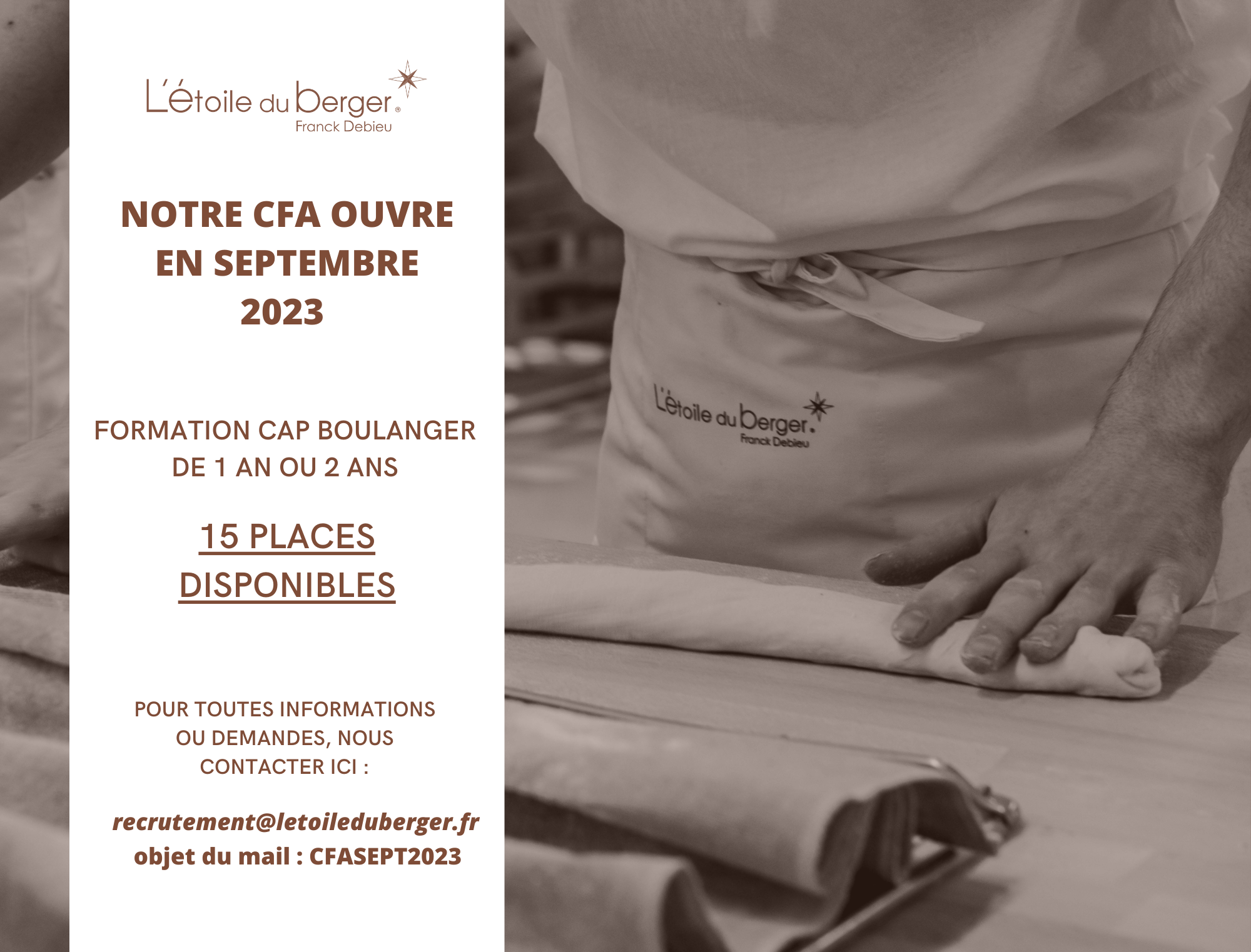 You are currently viewing OUVERTURE DE NOTRE CFA EN SEPTEMBRE 2023 – RECHERCHE D’APPRENTIS BOULANGERS H/F